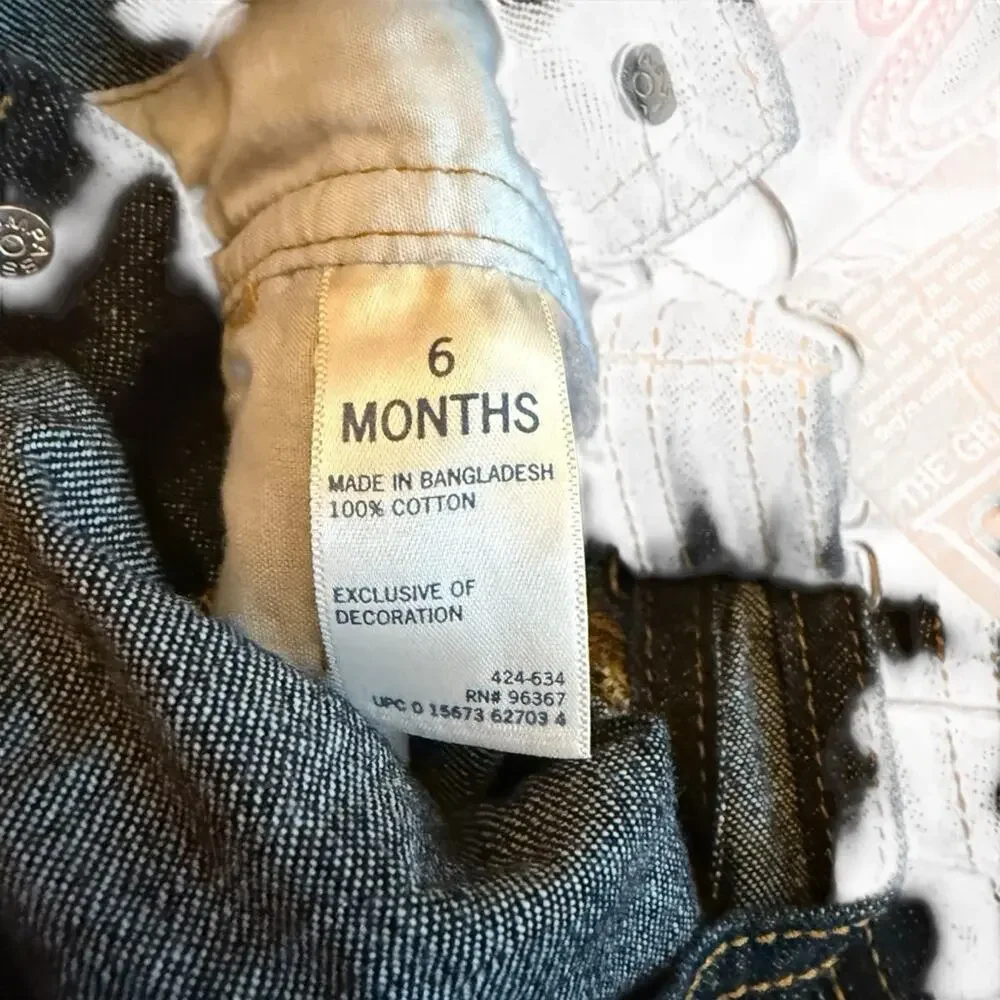 OshKosh B'gosh Dark Blue Overalls Engine Crew Size 6 Months NEW